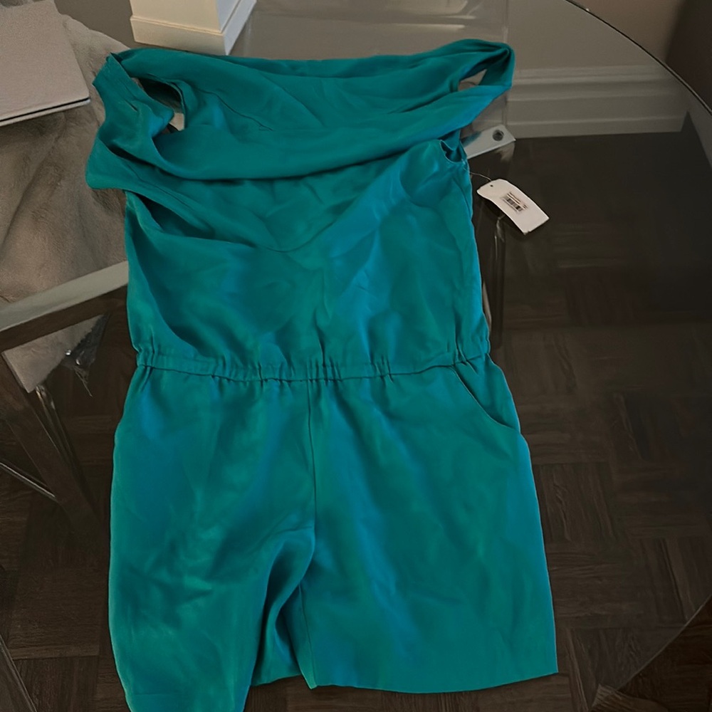 Blueish Aqua Shorts Romper by Loeffler Randall! Never Worn! Size 0